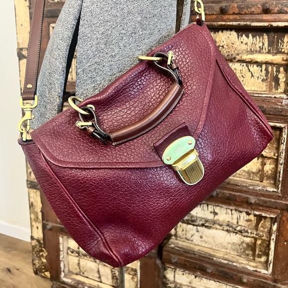 Burgundy Mulberry Polly Push Lock Crossbody - Picture 1 of 12